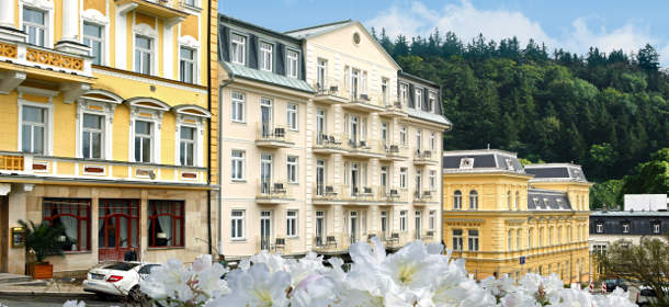 Direkt auf dem Goethe Platz in Marienbad, in der Nähe der Kurkolonnade